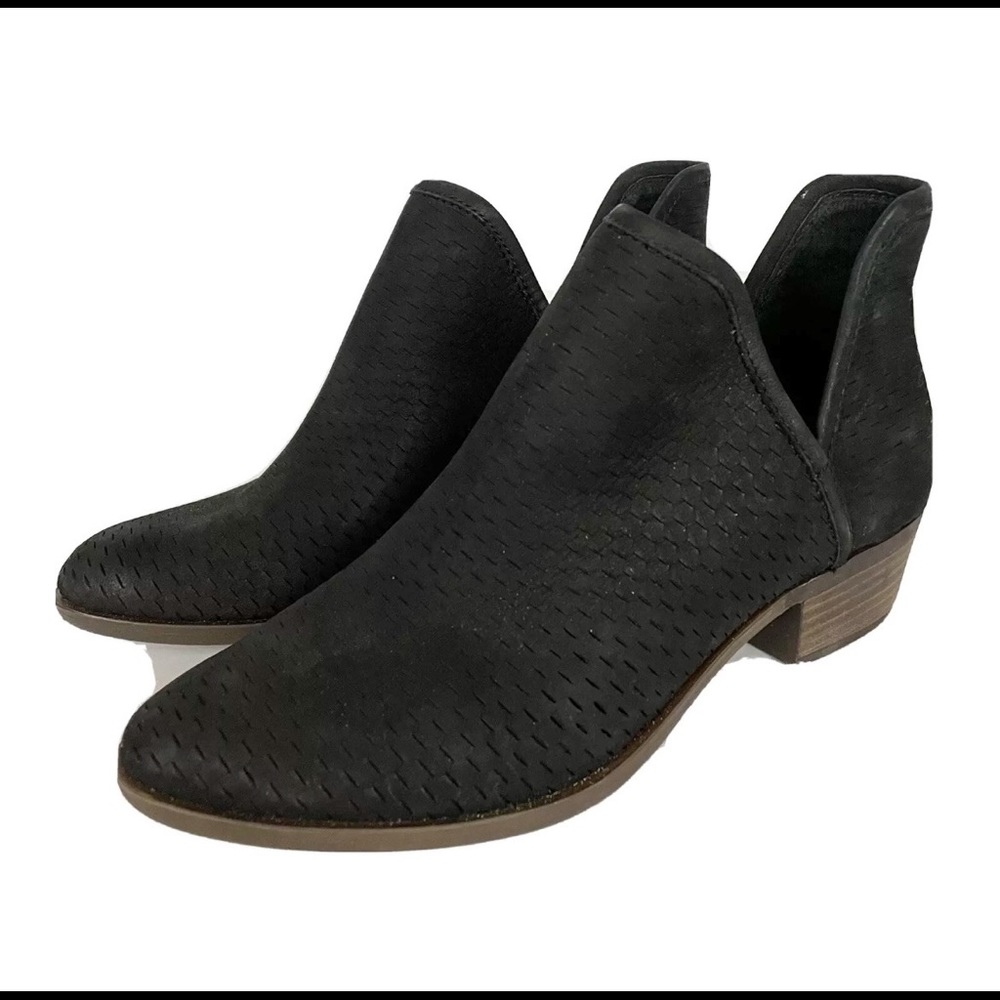Lucky Brand Baley Ankle Bootie Black Suede 8M
